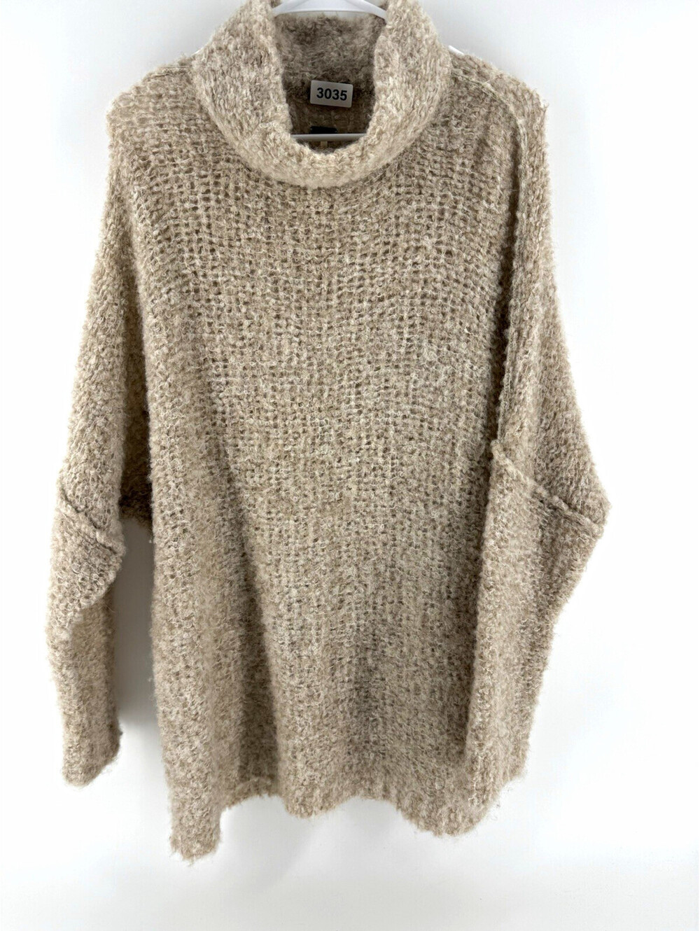 Free People alpaca-blend turtleneck sweater ,P/S oversized waffle-knit style,